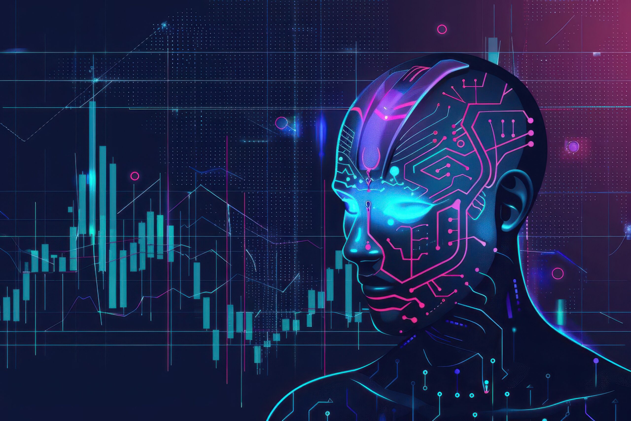 advanced artificial intelligence and machine learning in quantitative stock and forex trading fintech concept illustration