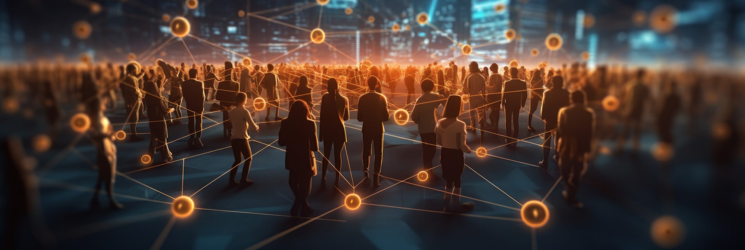 Social networking interconnection and communication between people through digital platforms and online communities Generative AI