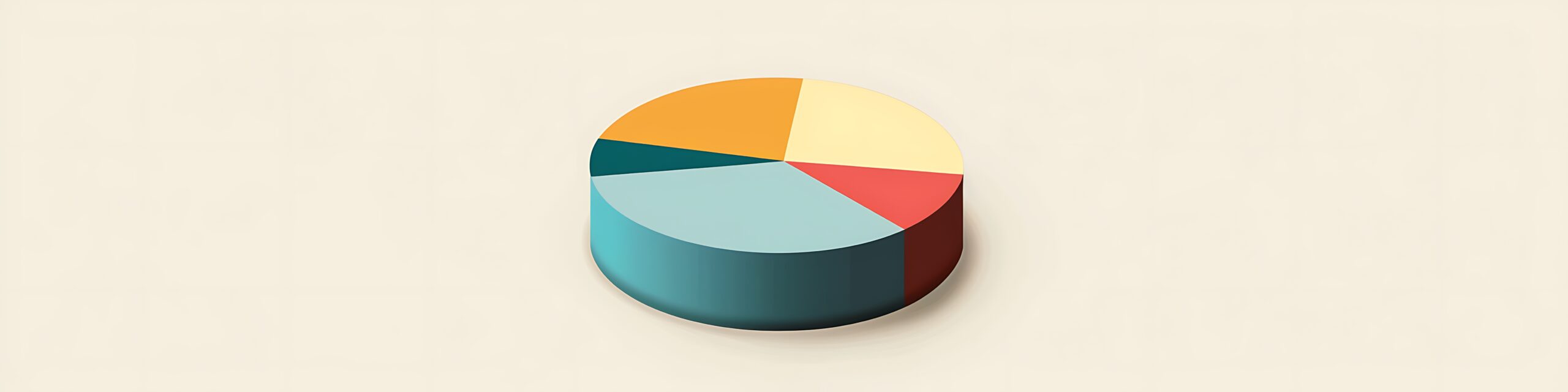 Minimalist pie chart of market share data