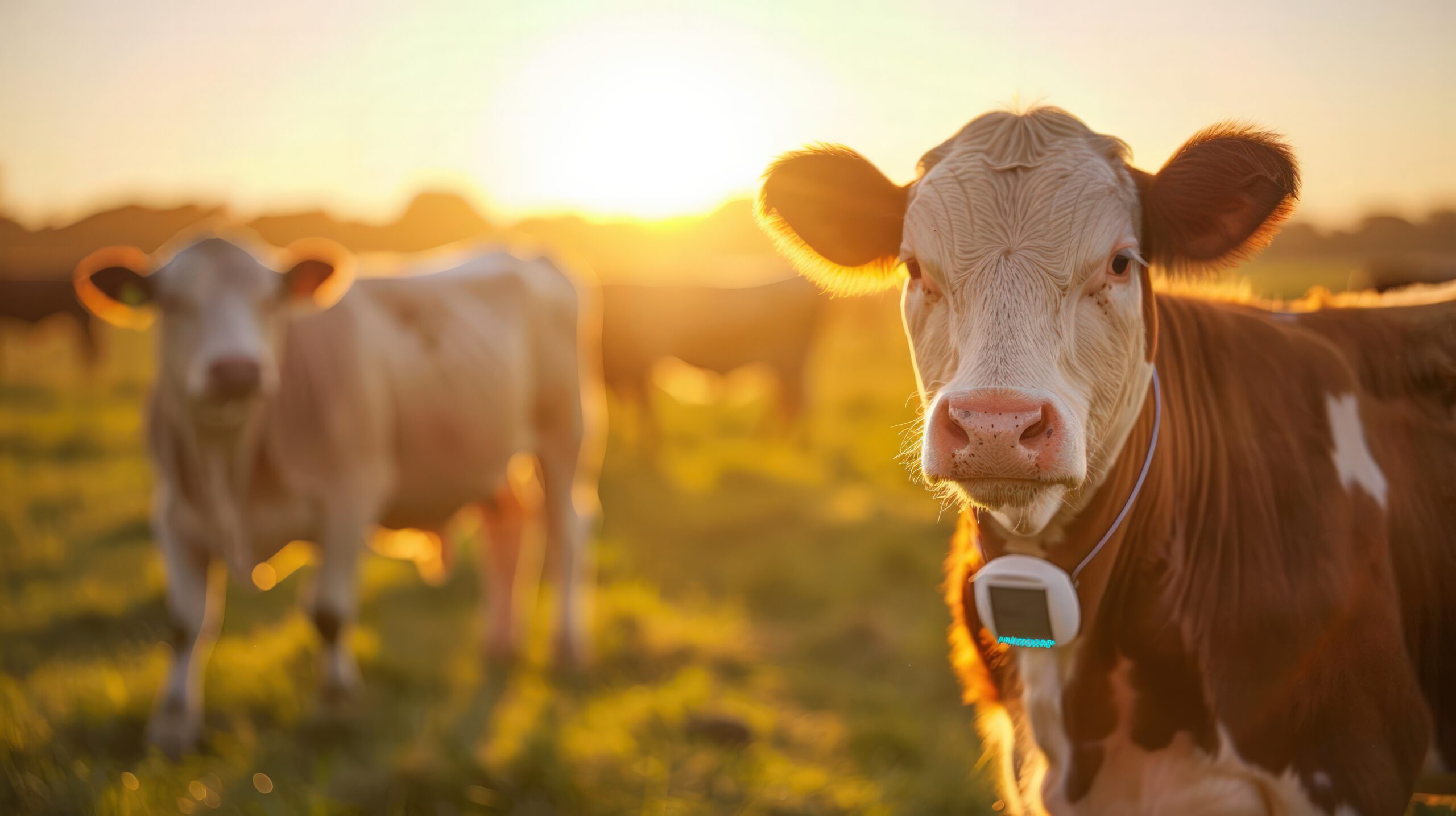 Smart collars on cattle providing realtime health data to farmers livestock management tech integration