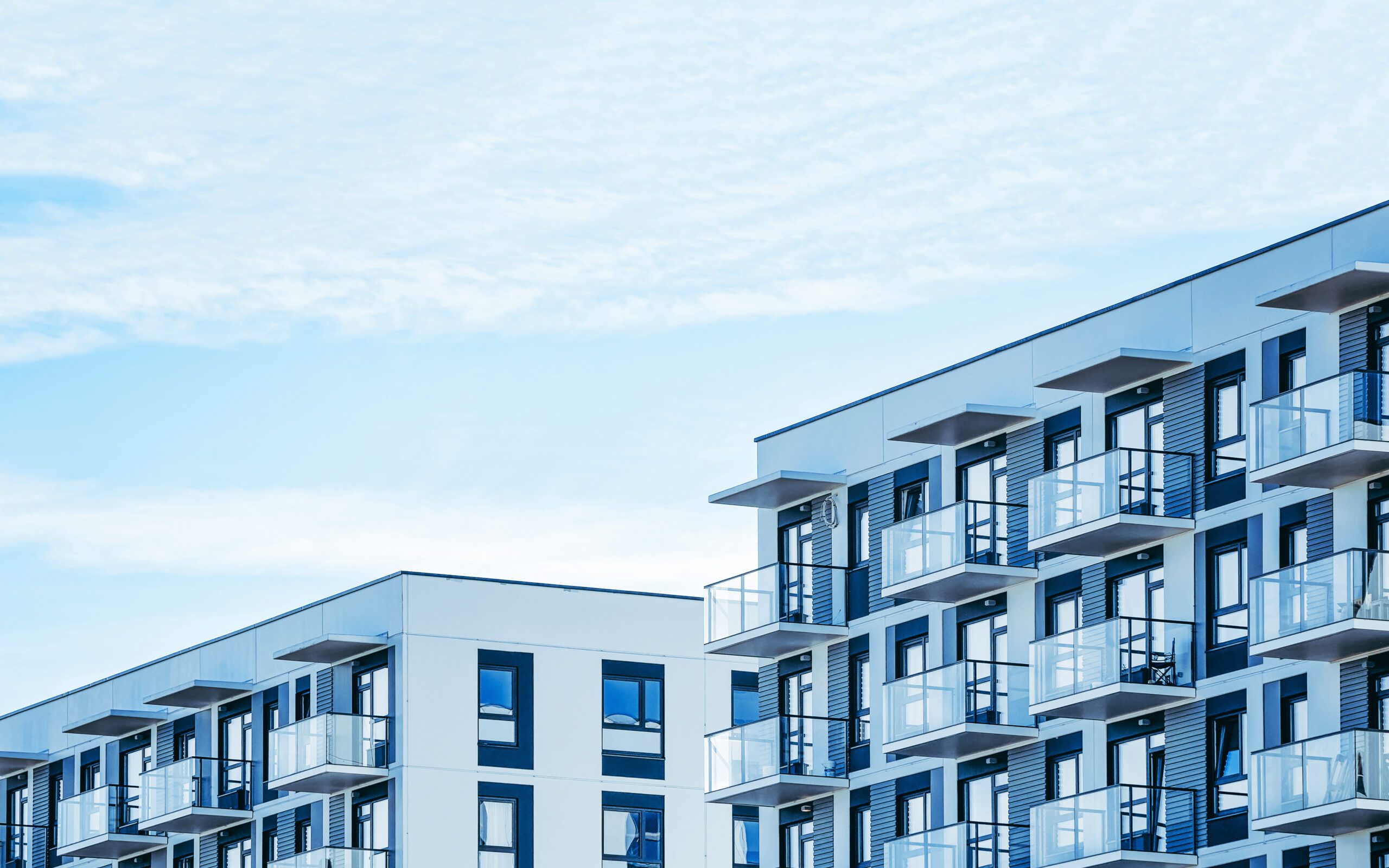 Detail in Modern residential apartment flat building exterior