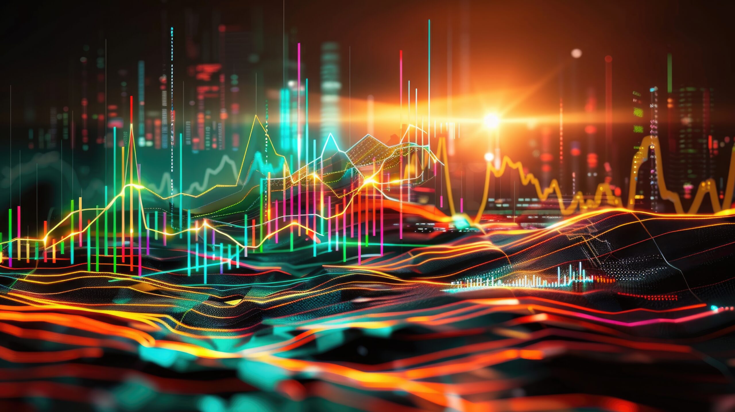 Business digital graph chart in stock trade market Growth investment